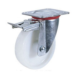 Koliesko otočné +brzda NYLON 125 mm/100 kg (11125 LNYB)