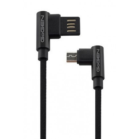 Kábel USB/micro USB, 1 m, obojstranný, opletený, ČIERNY (MICUSB100MM07)