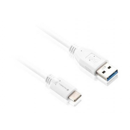 Kábel USB/USB-C, 1 m - biely (GOGUSBAC100MM01)