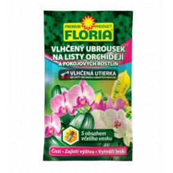 Vlhčený obrúsok na listy orchideí a izbových rastlín FLORIA